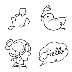 Line Drawing Motif Emoji Line Emoji Line Store