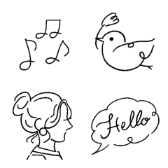 Line drawing motif emoji