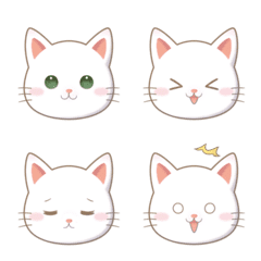 かわいい白猫の絵文字 Line絵文字 Line Store