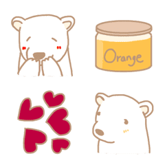 Cute white lovely bear emoji