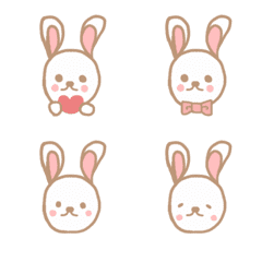 Cute rabbit emoji set