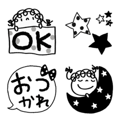 Monochrome Kururibbon Emoji