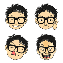 Men wearing glasses emoji