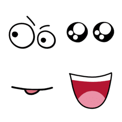 Cute cartoon eyes & mouth – LINE Emoji | LINE STORE
