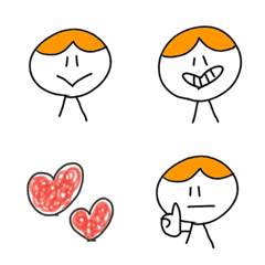 Useful emoji of orange hair boy