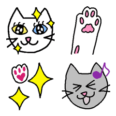 Emoji of colorful cats