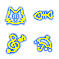 Kawaii bule light neon emoji