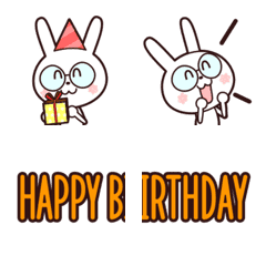 [Emoji]celebration rabbit with glasses.