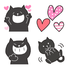 cute black cat and Emoji