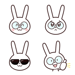 emoticon coelho com óculos.