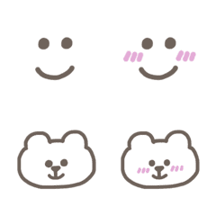 Simple monotone emoji of bear and face