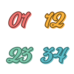 Colorful numeral tags 12 [01-40]