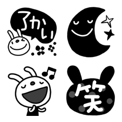 Monochrome Forecast rabbit Emoji