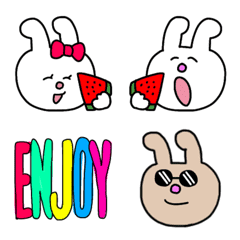 Big Face Rabbit Emoji 3 (Summer )
