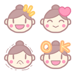 Bun hair girl emojis2