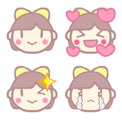 Yellow ribbon pretty girl emoji