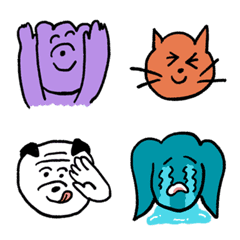 Funny pug and friends Emoji
