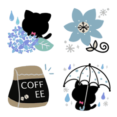 Cute Nordic style Black cat Emoji3