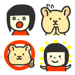 A girl and hamster Emoji
