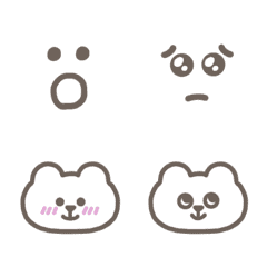 Bear and smiley monotone emoji
