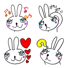 Blue-eyed rabbit "CYAN". Emoji