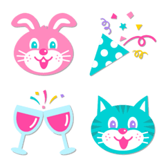 Pastel Animals Emoji of celebration