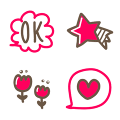 Simple and cute! Pink & brown Emoji