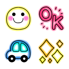 Stylish Neon Cute Mark Emoji