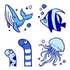 Emoji de quatro cores marinhas