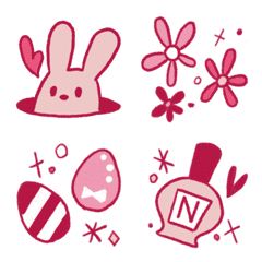Girly pink four color emoji