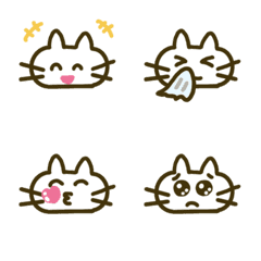 cute white cat face emoji