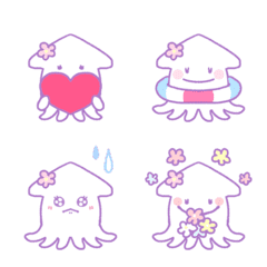 Dreamy and very cute squid emoji