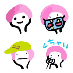 Pinkmushroom hair [opinkkinokotan] emoji