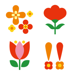 อิโมจิไลน์ Retro Pop Flower emoji