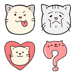 Various facial expressions of cats emoji