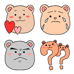Various expressions of bear emoji
