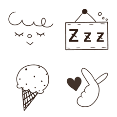 Cute word Nordic style monotone Emoji2