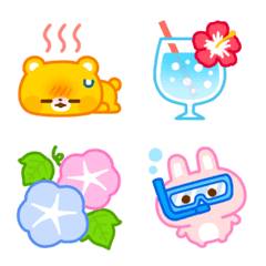 Colorful happy summer emoji