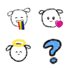 White pien dog simple emojis