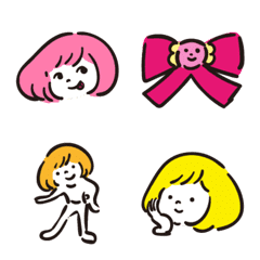 Colorful girls daily fun emoji