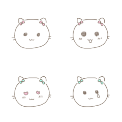 Daily cute white cat emoji