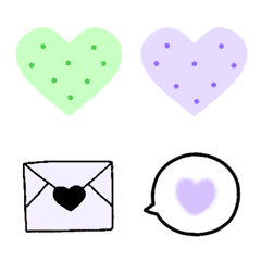 Green & purple heart emoji