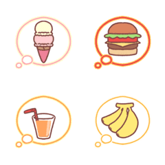 Very cute speech bubbles & food emoji