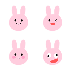 Simple pink rabbit face emoji