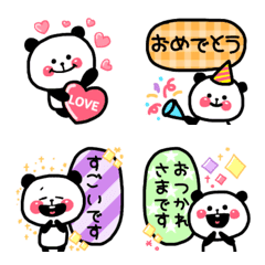 Colorful and cute panda emoji