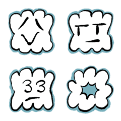 [mokumoku] Cloudy face doodle emoji