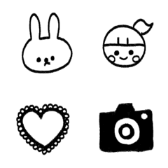 monochrome emoji cute