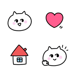 simple White cat Emoji (1)
