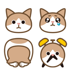 Daily emoji for brown and white cats.