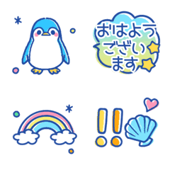 summer style penguin emoji